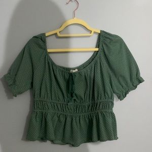 Green Polka Top